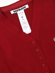 Koreyalı Badblood Hot Girl Qırmızı Trikotaj Kardiqan Qadınlar üçün Yaz, Payız və Qış Uzun Qollu Üst Geyim Qısa Üst Gödəkçə