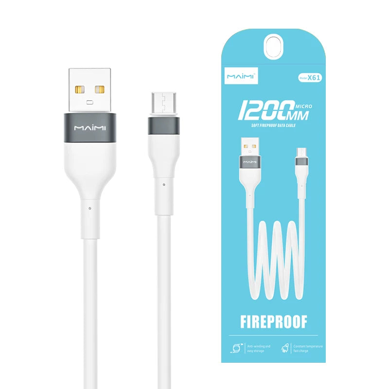 Maimi X61 iPhone13ProMax mobil telefonun şarj məlumat kabeli 6A sürətli şarj Android Type-C portu üçün uyğundur