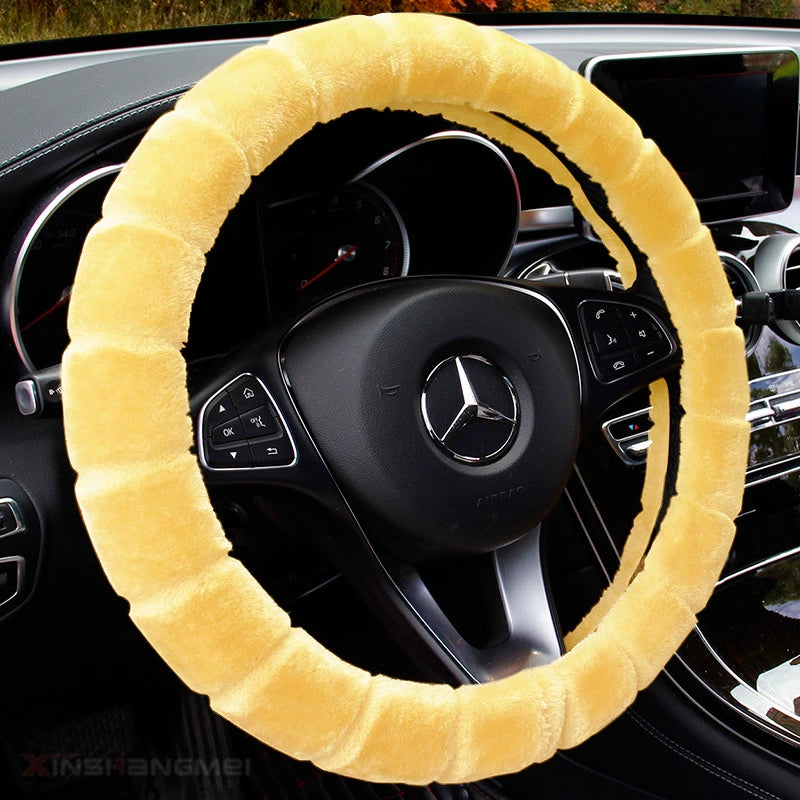 Avtomobil sükan örtüyü Qış Qısa Peluş Tutacaq Qapağı Universal Kişilər və Qadınlar Qış İsti Sürüşməz Müasir Volkswagen Lavida