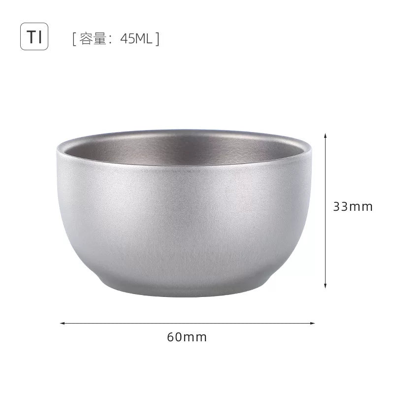 Titan Kuboku Saf Titan Qumlanmış İkiqatlı Kiçik Çay Fincan Açıq Düşərgə Çay Fincanı Kung Fu Çay Fincan Çay Fincan Kristal Rəngli Çay Fincan