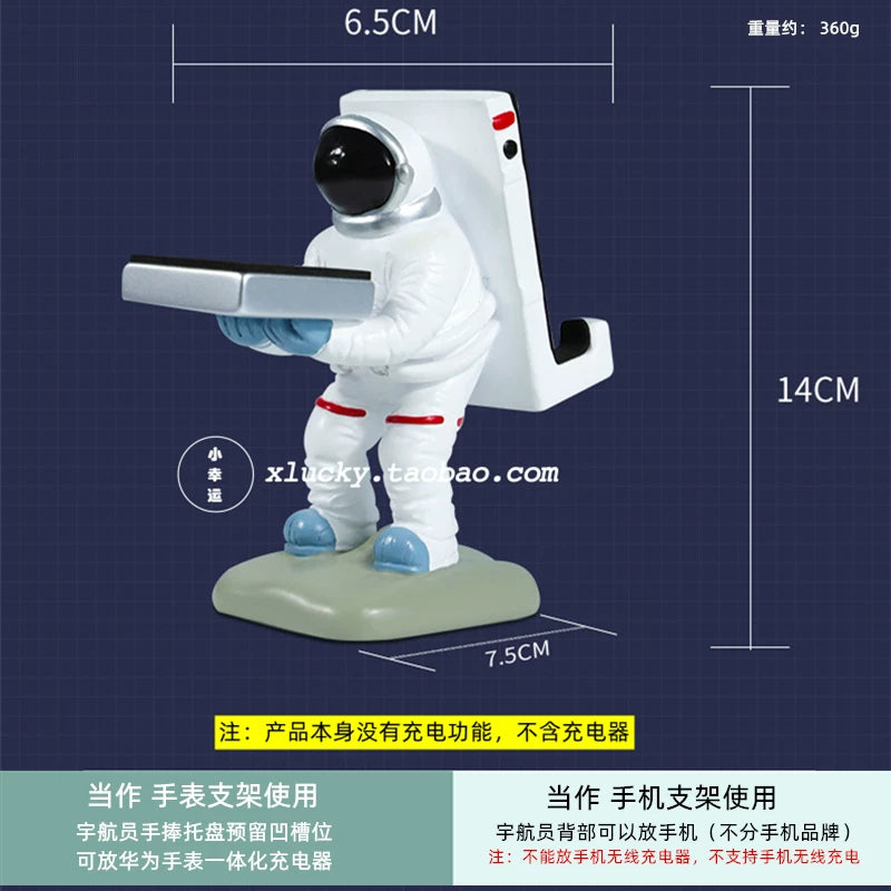 Astronavt mövzulu telefon tutacağı, televizor/iPad/planşet dayağı, masaüstü üçün tənbəllik dəstəyi, yaradıcı bəzək, astronavt hədiyyəsi.