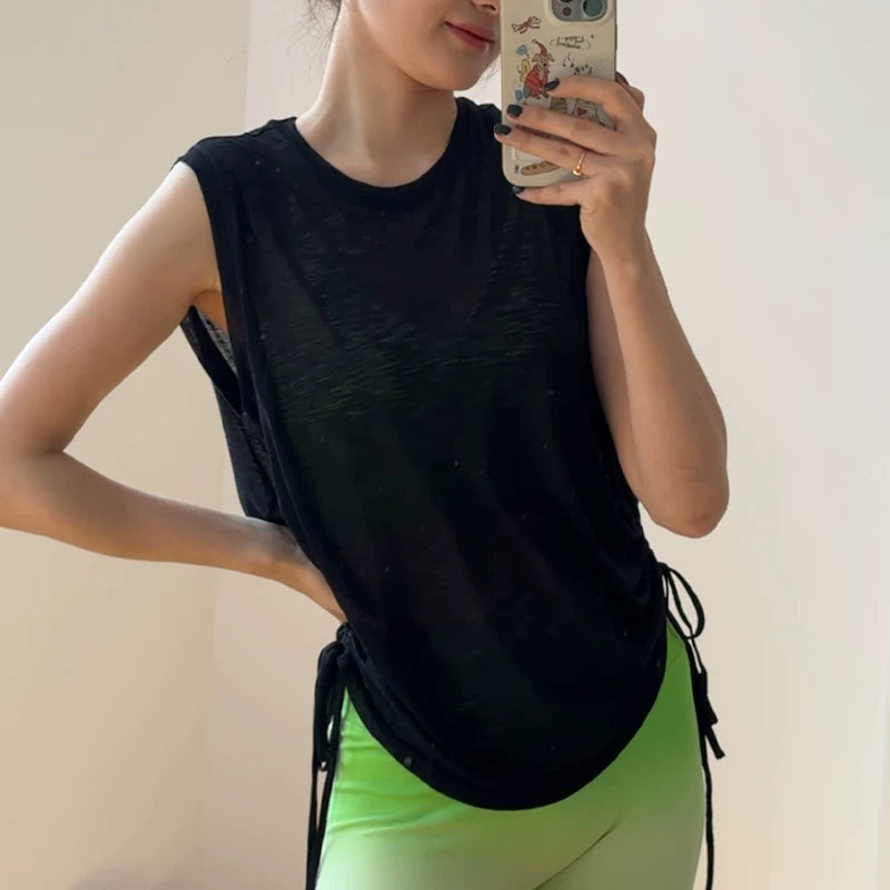 Yoyo yoqa paltarları, fitnes idman örtükləri, Pilates məşq paltarları, yay nazik, boş qolsuz idman topları tövsiyə edir