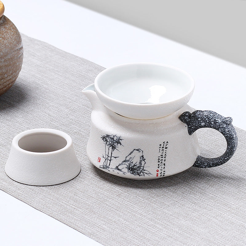 Çay sızması, çay filtri, çay filtri, çay dəmləyicisi ayırıcı, çay ayırıcı, ədalətli fincan, bir parça kunqfu ultra sıx bənövşəyi qum xam filizi