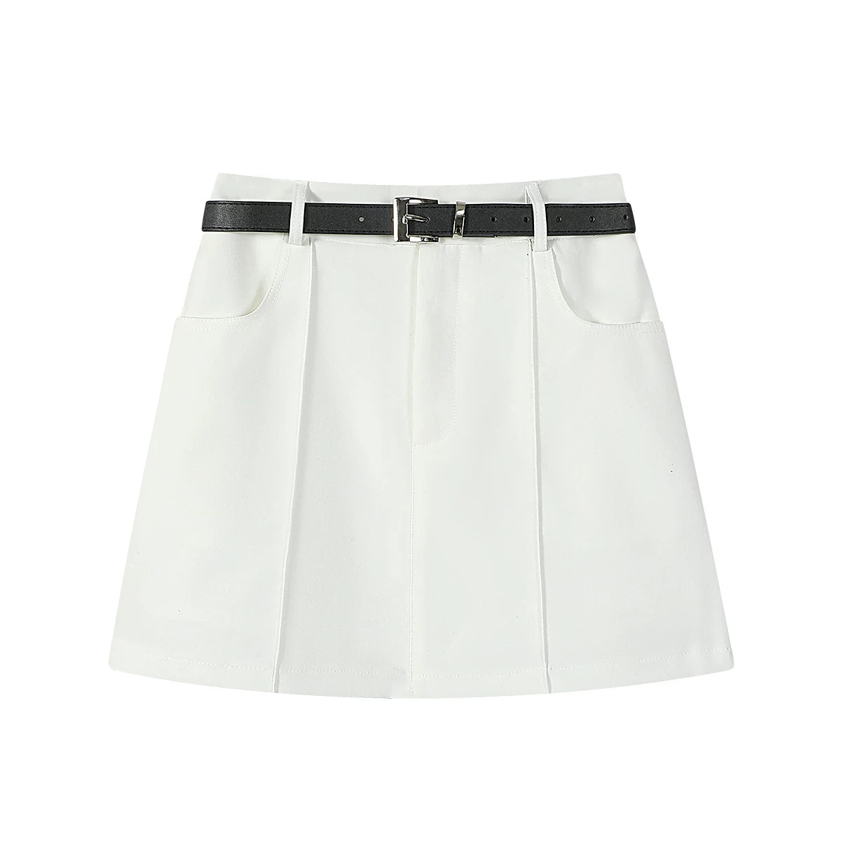 Cholisa-nın qadınlar üçün super şirin və unikal ağ A-xəttli ətəyi, yaz üçün mükəmməldir, şirin, yüksək belli, bədən quruluşuna malik dizaynla.