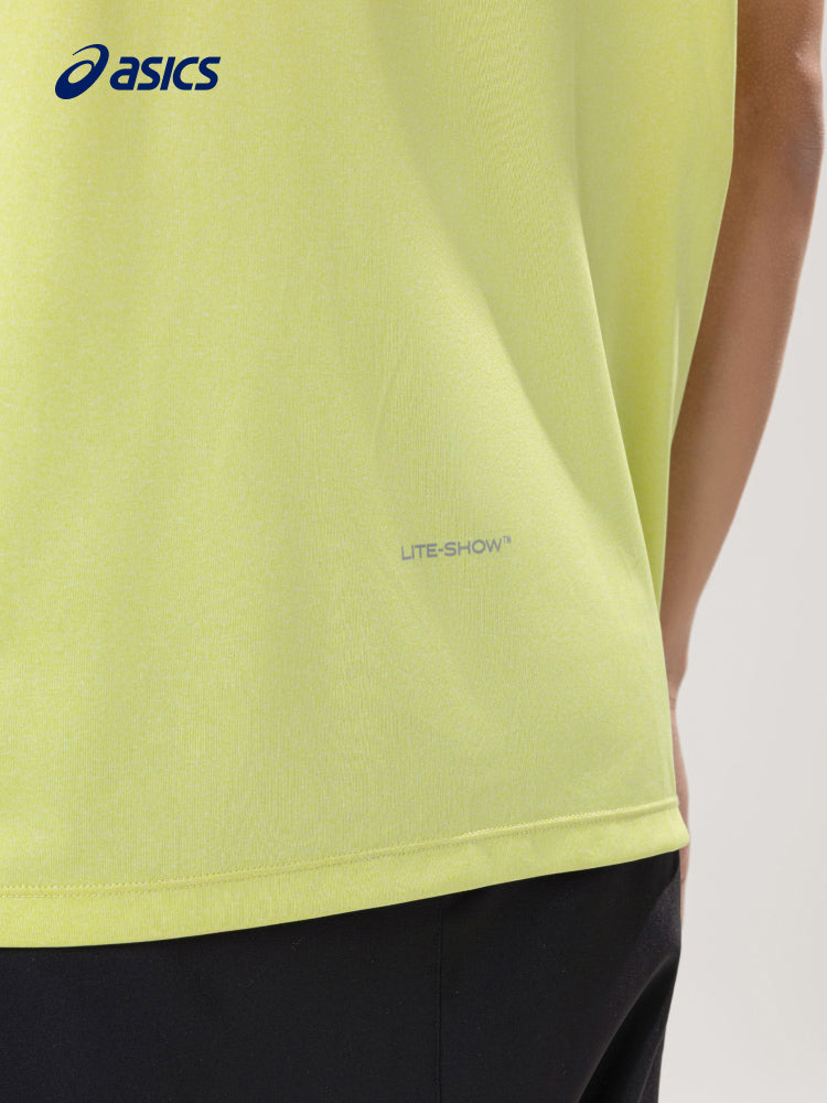 ASICS yeni kişilər üçün əks etdirən gecə qaçışı qısaqollu nəm uducu, tez quruyan, yumşaq və rahat idman qısaqol köynəyi