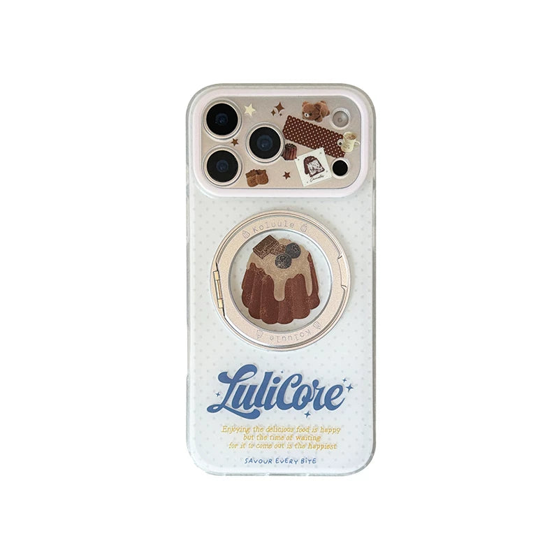 eyekey·ins qraffiti qırmızı alma şokoladlı pudinq iphone17pro max mobil telefon qutusu Apple 15 yeni pivot 16 fırlanan 360 mötərizə 17pro yıxılmağa qarşı yumşaq qabıq