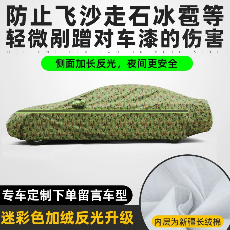 Avtomobil örtüyü, günəşdən qorunma, yağışdan qorunma, istilik izolyasiyası, qalınlaşdırılmış tam örtük, bütün fəsillər üçün universal, Oksford parça, dondan və qardan qoruyucu avtomobil örtüyü
