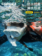 COPOZZ snorkeling üç xəzinə dəsti miyopiya dalğıc maskası boğulma əleyhinə tam quru nəfəs borusu uzun üzgəclər snorkeling avadanlığı