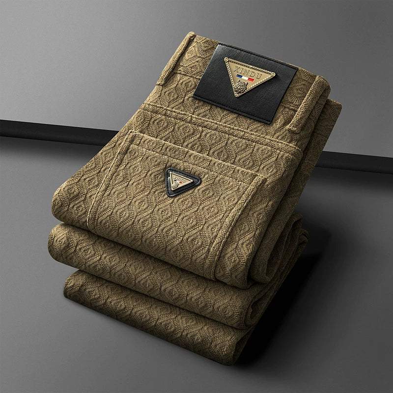 Kişilər üçün yüksək keyfiyyətli gündəlik şalvar, yeni qış modeli, 2025, yun astarlı və qalınlaşdırılmış, orta yaşlı kişilər üçün isti, klassik stil.