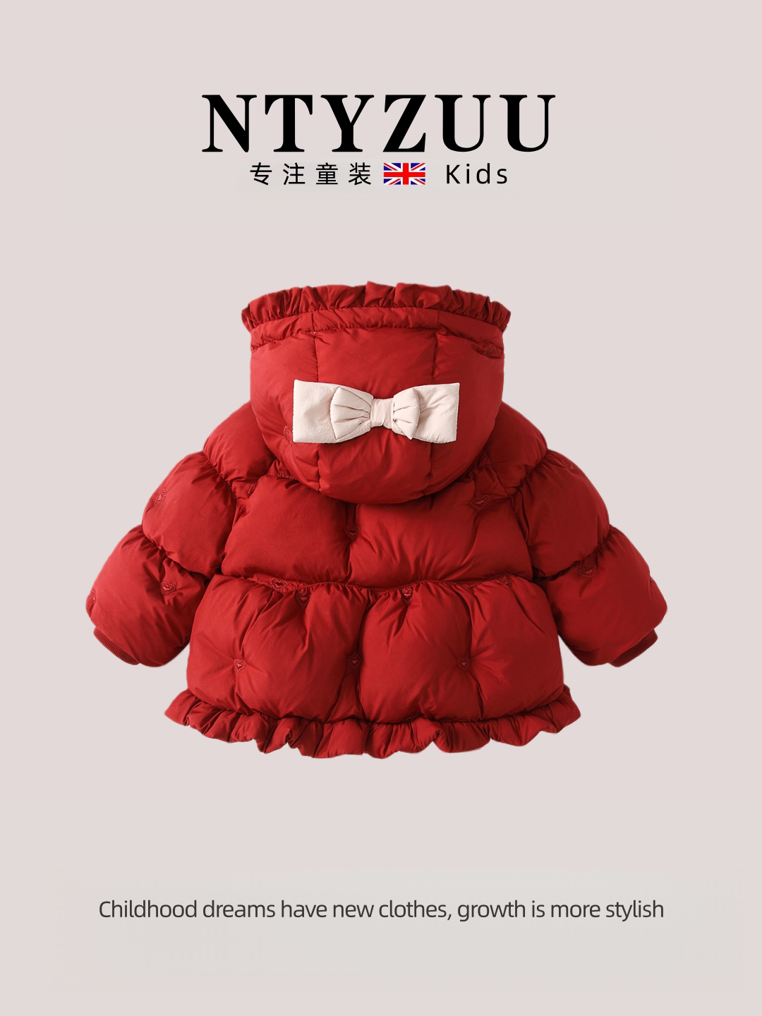 NTYZUU UK Qızlar üçün pambıqla örtülmüş qış gödəkçəsi, şık körpə gödəkçəsi, qalın və isti körpə pambıqla örtülmüş gödəkçə