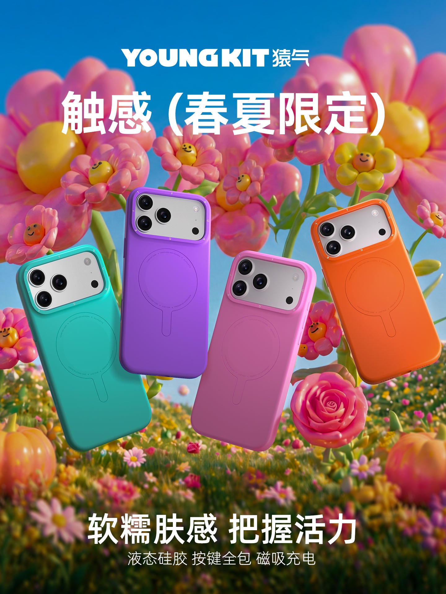 "Touch" Yuanqi iphone17promax mobil telefon qutusu üçün uyğundur yeni Apple 17pro maye silikon maqnit qoruyucu örtük 16 hər şey daxil olmaqla, düşməyə qarşı yumşaq qabıq Hava qadınların yüksək səviyyəli hissi