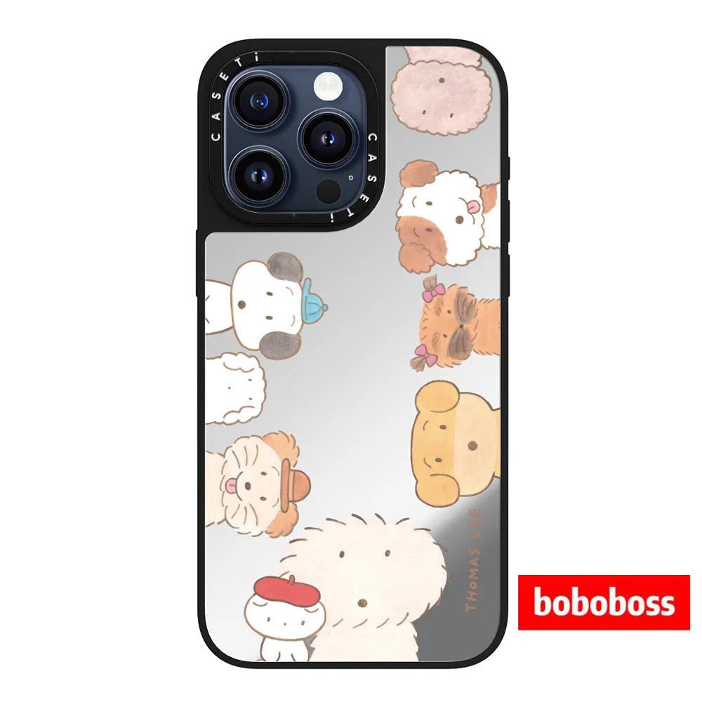 Orijinal zavod korpusu! iPhone 17/16/15/14/Plus/Pro/Max üçün MagSafe "Puppy Wakes You Up" qoruyucu korpusu, zərbəyə davamlı, maqnit, güzgülü telefon korpusu qadınlar üçün.