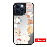 Orijinal zavod korpusu! iPhone 17/16/15/14/Plus/Pro/Max üçün MagSafe "Puppy Wakes You Up" qoruyucu korpusu, zərbəyə davamlı, maqnit, güzgülü telefon korpusu qadınlar üçün.