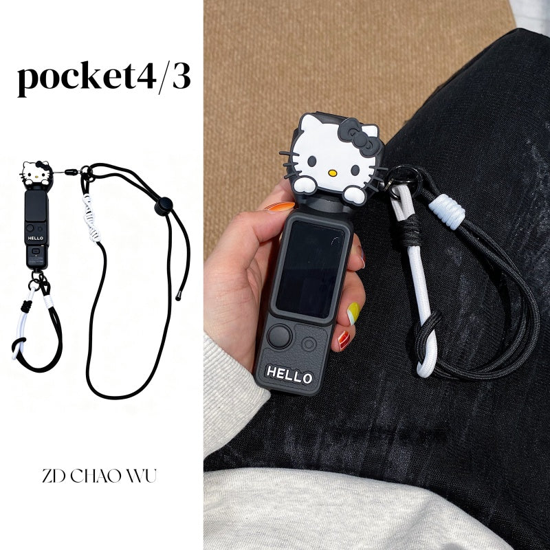 DJI pocket4/3 qoruyucu qabıq, maqnit çevirmə örtüyü, düşməyə qarşı, sevimli çarpaz kordon, gimbal saxlama qutusu üçün uyğundur