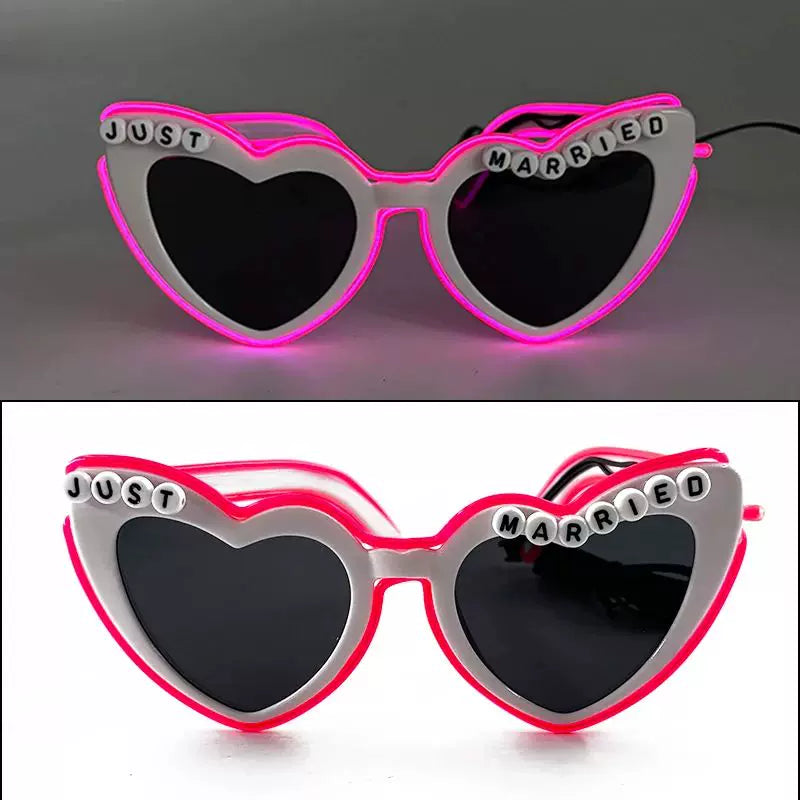 LED Newlywed Glasses Wedding Party Bridal Shower Bride T
