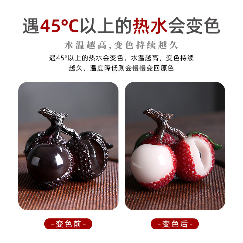 Rəng dəyişən lychee çay pet butiki böyüyə bilər çay süfrəsi çay nimçəsi çay süfrəsi kiçik ornamentlər çay dəsti aksesuarları aksesuarları