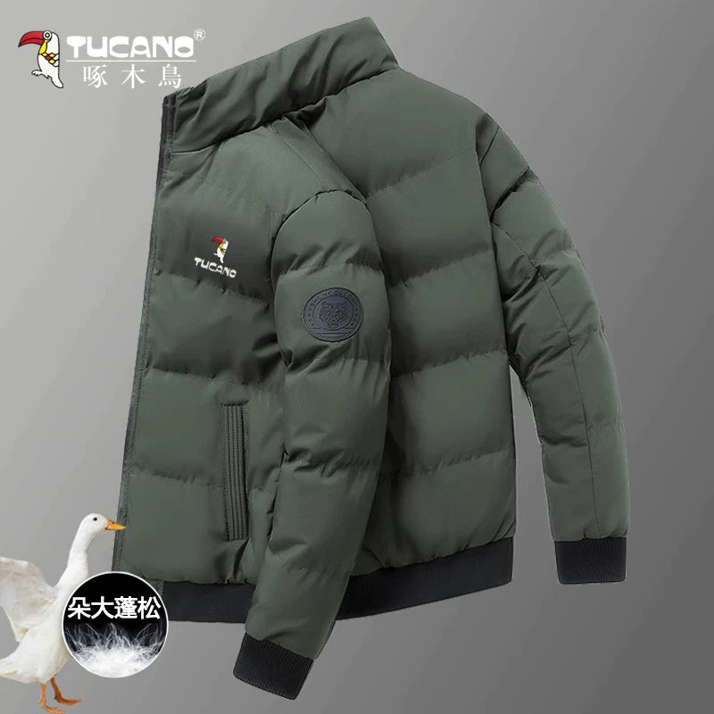 Kişilər üçün Woodpecker Qış Yeni Stil Soyuqdan Qoruyucu Pambıq Palto, Qalınlaşdırılmış İsti Yaxalıqlı Pambıq Palto, Gödəkçə, Kişilər üçün Üst Geyim