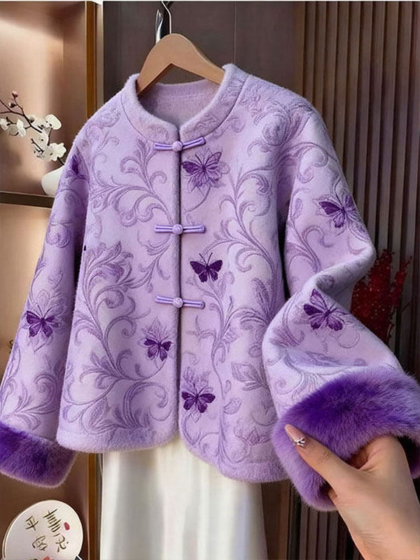 Yüksək səviyyəli, müasir Çin üslubunda palto, 2025-ci ilin qış yeni üslubu, bu ilin məşhur qadınlar üçün retro Tang kostyum topu.