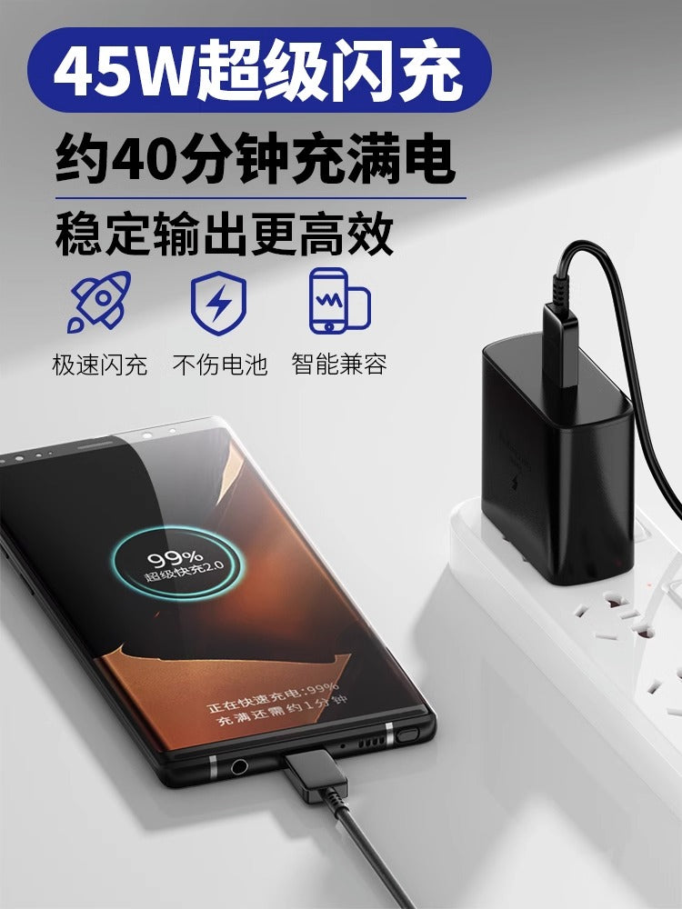 45W şarj cihazı Samsung type-c data kabel note10+ sürətli şarj wzflip3 mobil telefonu S10+ üçün uyğundur