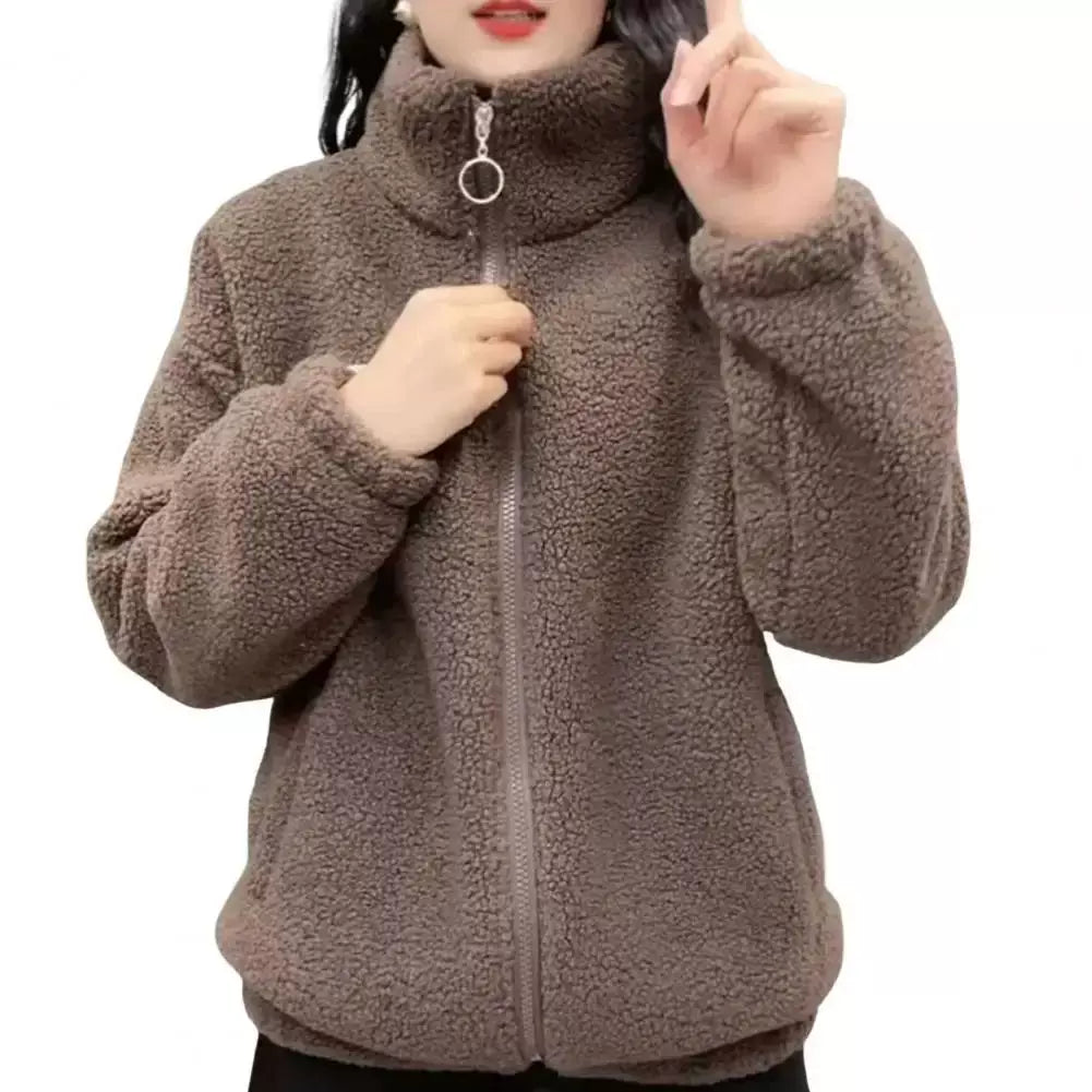 Qadınlar üçün qış yun örtüklü gödəkçə