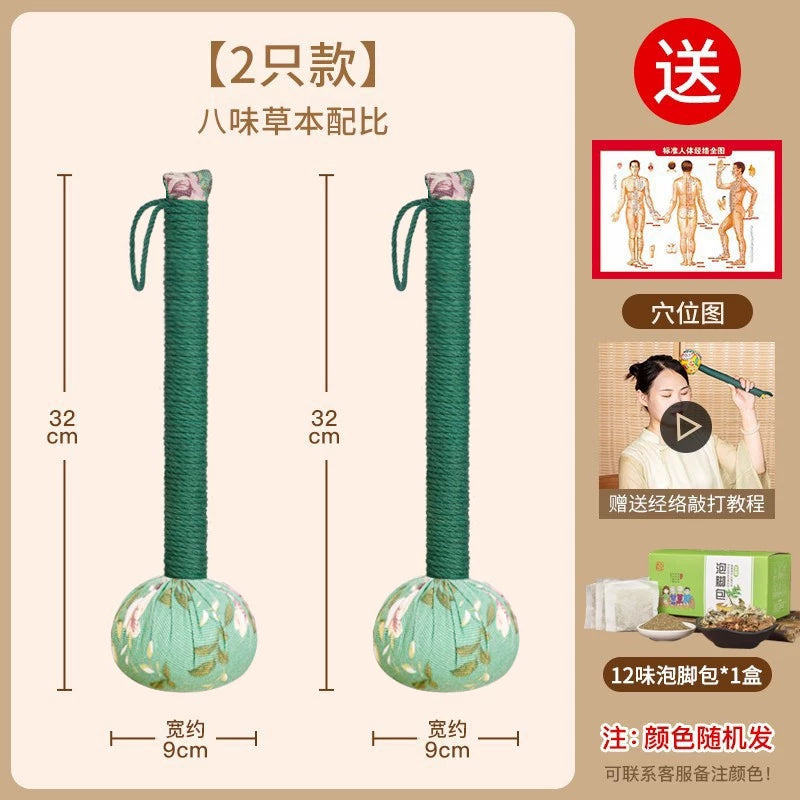 Mugwort Sağlamlıq Çəkic Meridian Paida Sehrli Boyun Çiyin Çəkic Arxa Pai Baxu Pai Moxibustion Hammer Masaj Zərb Çubuğu Əzələlər