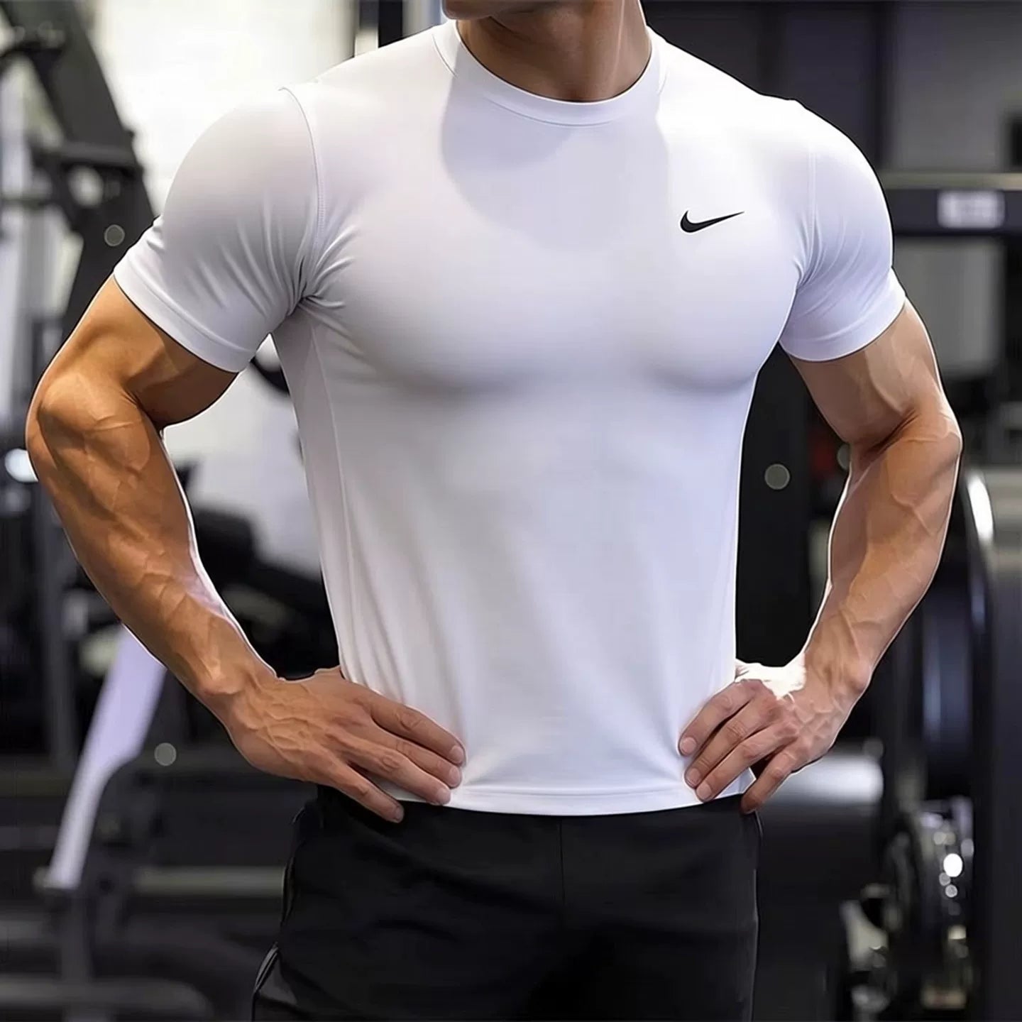 NIKE Nike tez quruyan qısaqol kişi köynəyi 2026 yeni təsadüfi köynək fitness idman geyimi kişi məşq geyimi