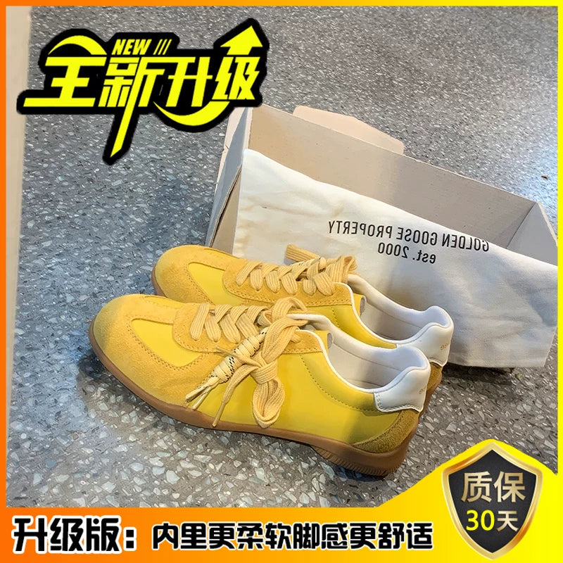 Women's Retro Color Block Leather Trainers, 2025 New Style, Soft Sole, Multifunctional Daily Sports Shoes, Height Increasing, Sneakers