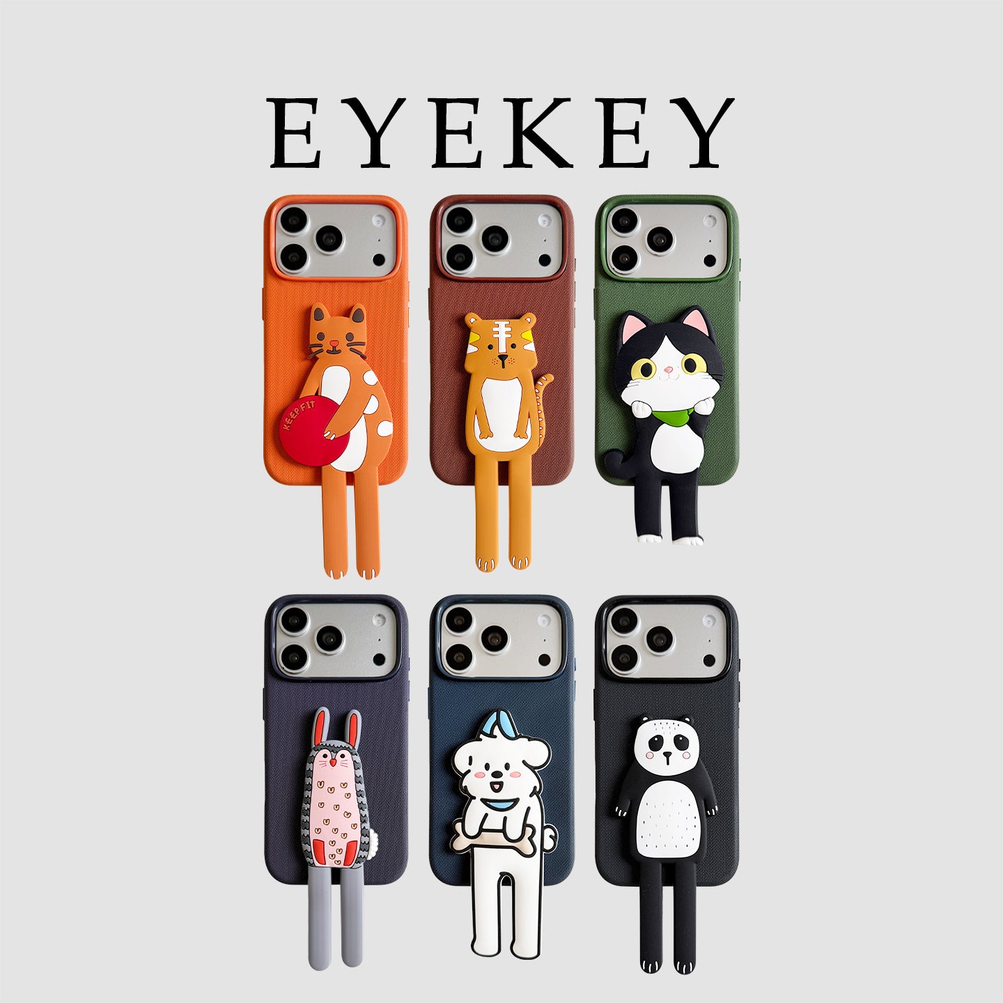 eyekey·ins Apple 17 mobil telefon qutusu üçün uyğundur iphone17promax əyləncəli yaradıcı cizgi filmi uzun ayaqlı kiçik heyvan mötərizəsi 16pro yeni stil 15pro cüt 17pro şaxtalı qoruyucu örtük