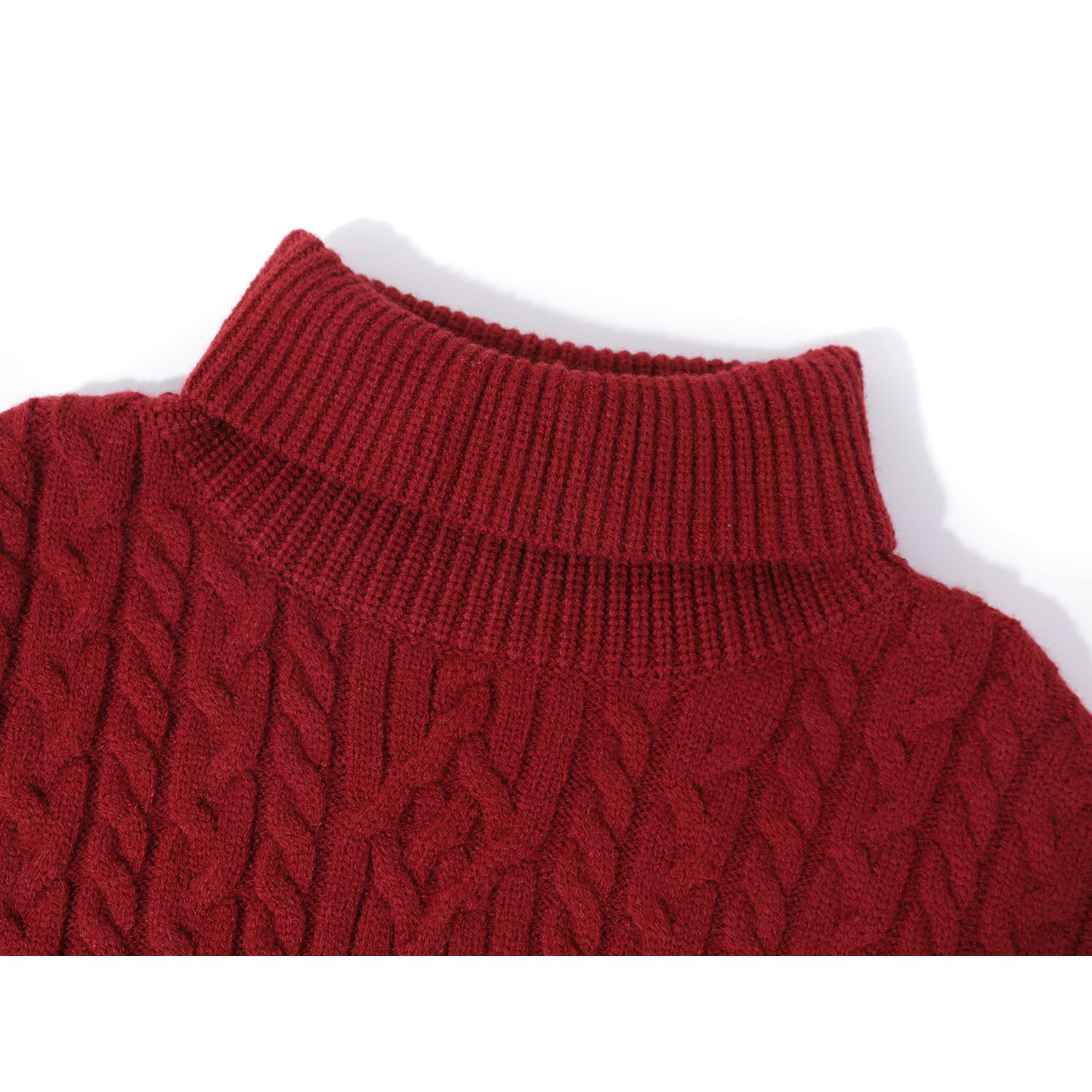 Chola Lisa hündür yaxalı qırmızı Milad sviteri, şık kabel toxunma uzunqol toxunma köynək, qadın qış iç qatı.