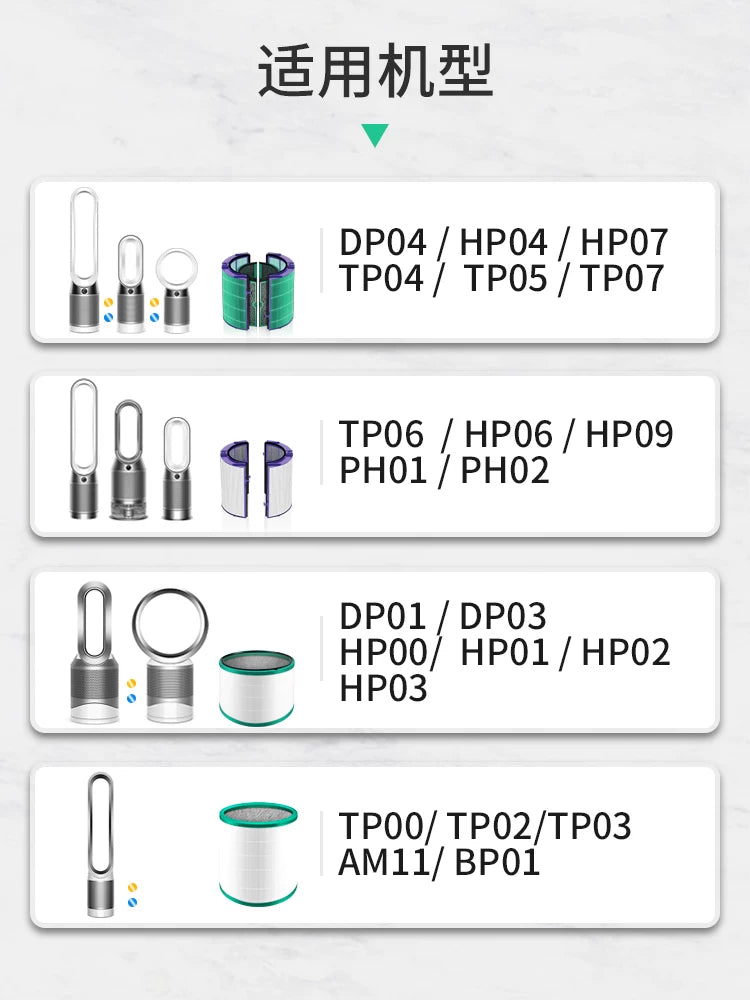Dyson hava təmizləyici filtr elementi TP/HP04/06/09/10 fan filtri PH02/04 üçün uyğundur