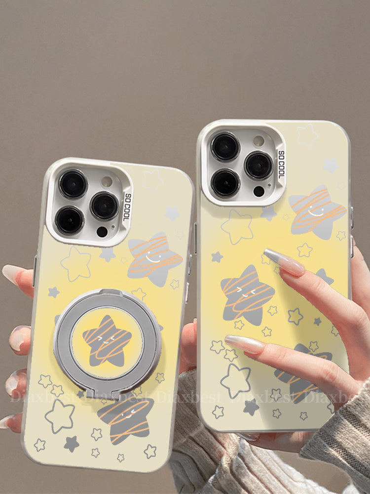 İçi boş ulduzlar Apple 16promax cib telefonu korpusu iPhone17air Huawei mate80/70 Honor 400 Xiaomi 15nova14 braket p80 bir + ace3 rəngli gümüş reno14 qadın üçün uyğundur
