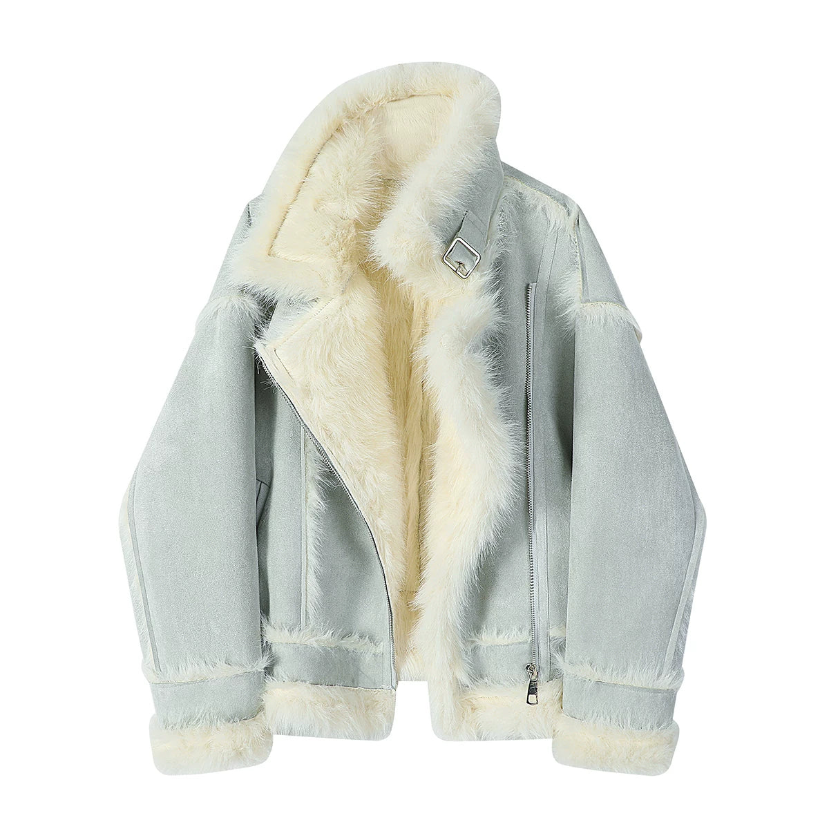 Cholisa qadınlar üçün unikal qırxılmış astarlı qısa zamşa palto, 2026-cı ilin payız və qış mövsümü üçün yeni, çox satılan model.