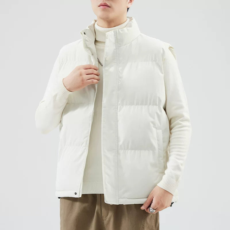 Paul's Kişilər üçün Yüksək Yaxalı Pambıq Jilet, Koreya üslubunda, Çoxfunksiyalı, Dəbli, Trendli, İsti, Payız və Qış Üst Geyimləri