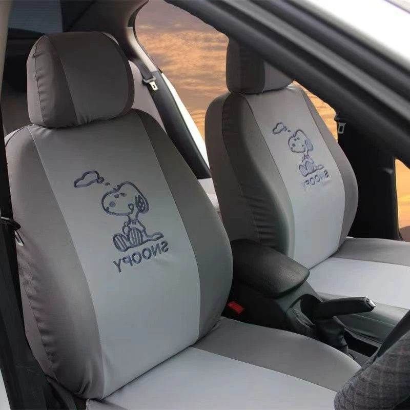 Beş Oturacaqlı Neytral Avtomobil Oturacaq örtüyü Bütün İl Boyu Universal Cizgi Film Sevimli Elastik Parça Dəstləri Tam Avtomobil Nəfəs ala bilən və Geyinilə bilən Yastıq
