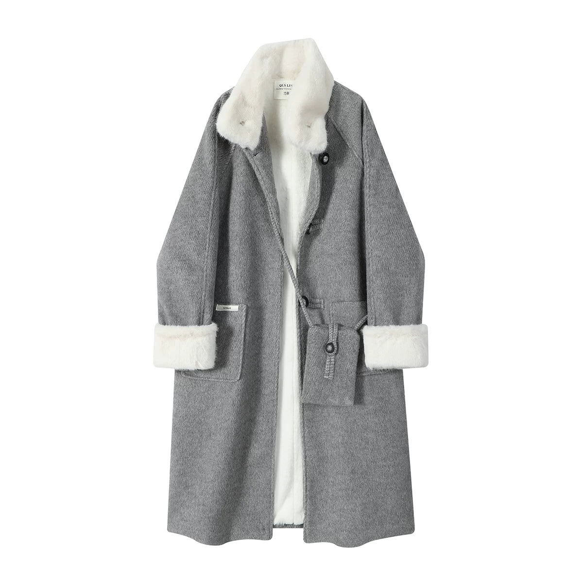 Cholisa Hepburn üslubunda qadınlar üçün super gözəl orta uzunluqlu yun palto, payız və qış, şık, gözəl, arıqladıcı və isti.