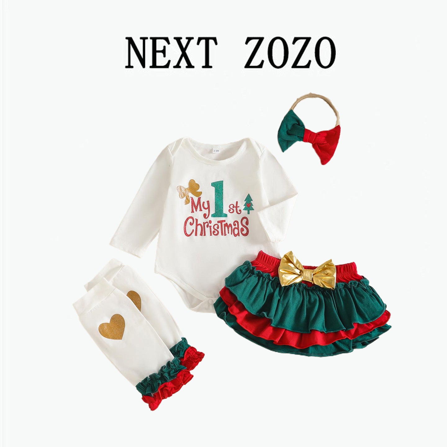 Next Zozo UK Baby Girl Pure Cotton Thin Onesie, Christmas Outfit and First Birthday Outfit Set