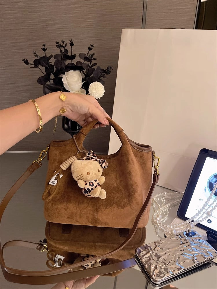 New luxury women's bag, large capacity soft leather bag, comfortable suede, multifunctional for going to work, shoulder bag, crossbody bag, fashionable.