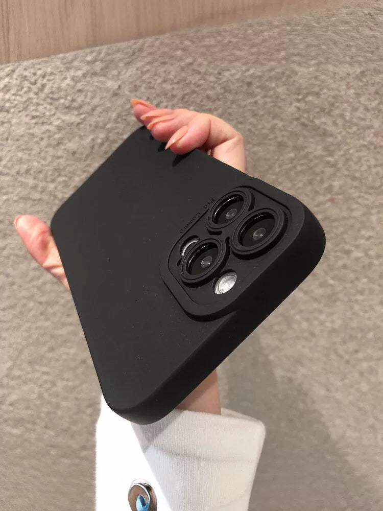 Tünd bənövşəyi iPhone17Pro cib telefonu üçün uyğundur 15promax maye silikon 13 Apple 15pro14/12/xs lens hər şey daxil 11 düşməyə qarşı mini yumşaq kişi xr qadın se2 qoruyucu örtük 8
