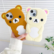 iPhone 16 promax üçün şirin cizgi filmi Rilakkuma ayı telefon qabı