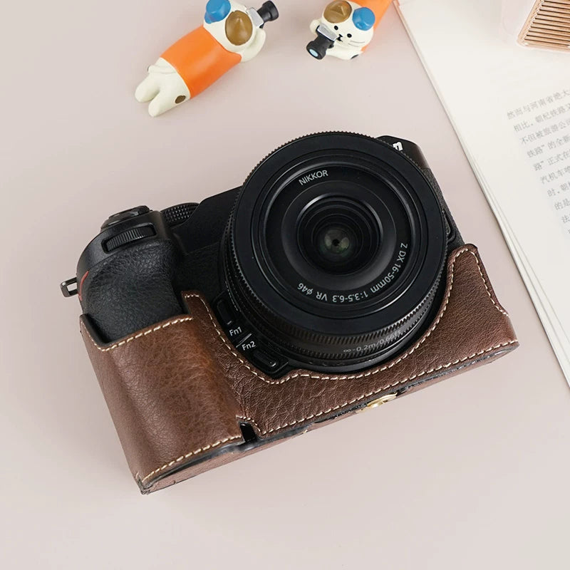 Nikon Z30 üçün uyğundur qoruyucu qutu Nikon z50 ikinci nəsil kamera çantası z30 qoruyucu qutu əsas dəri qutu nikon Z50ii kamera kəməri aksesuarları sevimli retro bəzək