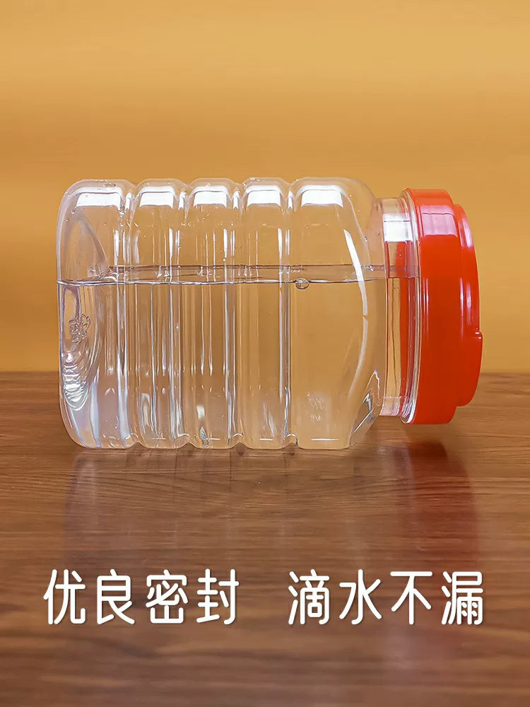 Baosheng plastik şüşə möhürlənmiş plastik banka bal şüşəsi qapaqlı böyük diametrli qida dərəcəli kvadrat şəffaf qablaşdırma
