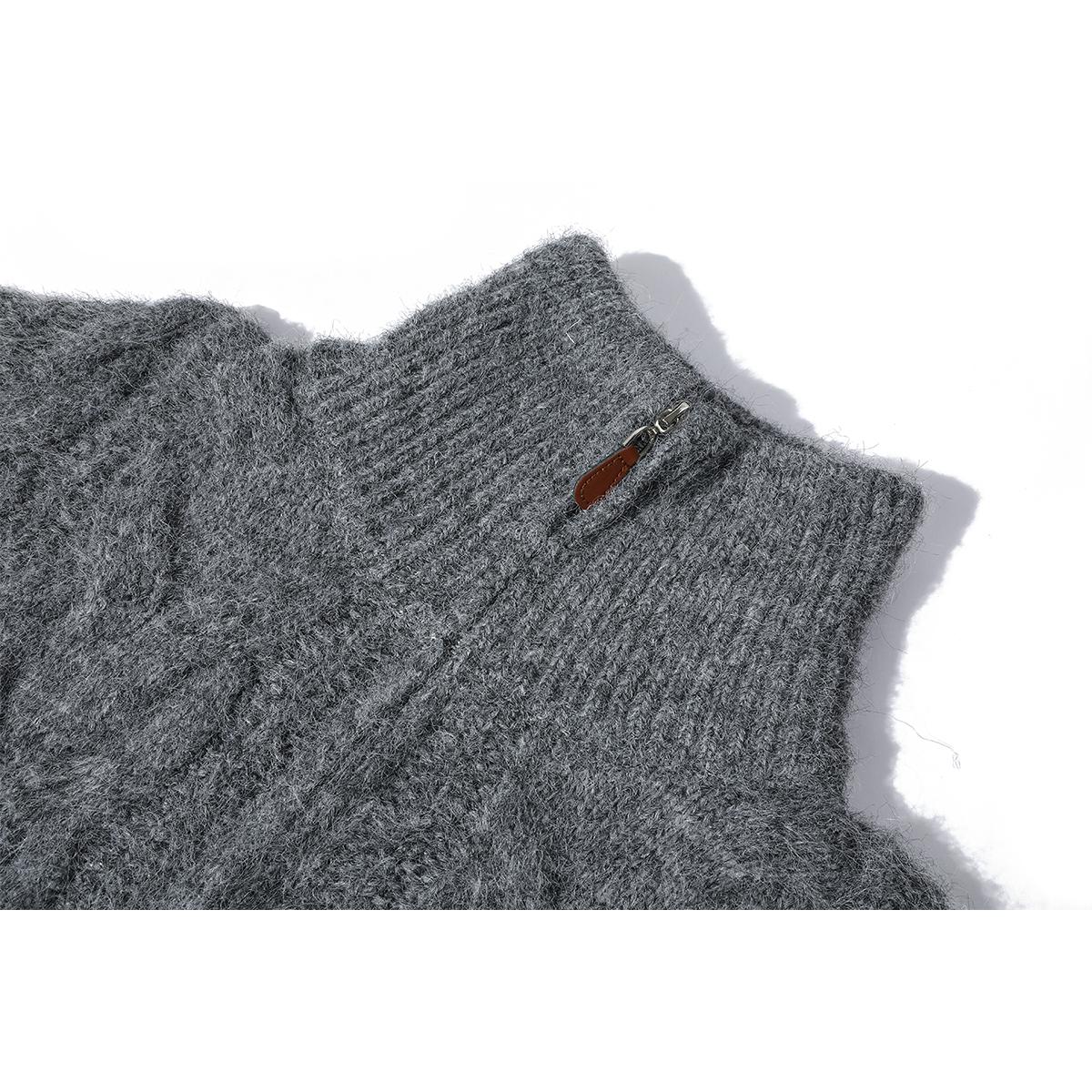 Chola Lisa'nın Qadınlar, Payız və Qış üçün Tənbəl və Zərif Yüksək Yaxalı Boz Qalın Sviter - Unikal və Super Gözəl Trikotaj Top