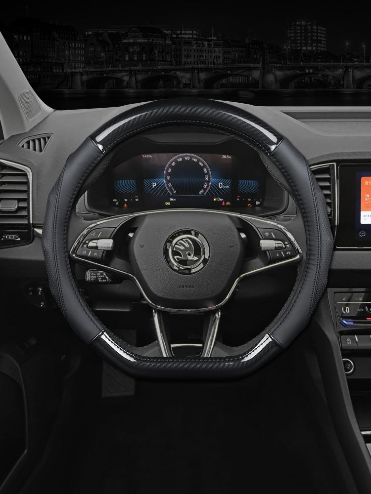 2025 Skoda Octavia Pro sükan örtüyü, Superb Karoq, Kodiaq GT sükan örtüyü, orijinal dəri, bütün mövsüm üçün.