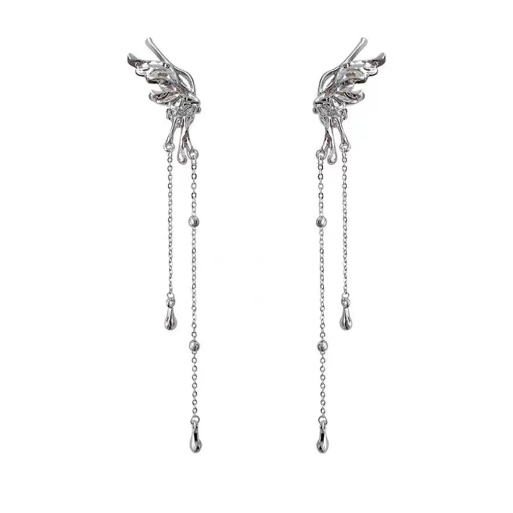 FIXOOFIX Kəpənək Püsküllü Qulaq Qarmağı Qulaq Qısqacları Deşikli Qulaqsız Qadınlar üçün - Niş Zərif Qısqaclı Qadınlar üçün Sırğalar - Əlverişli Lüks