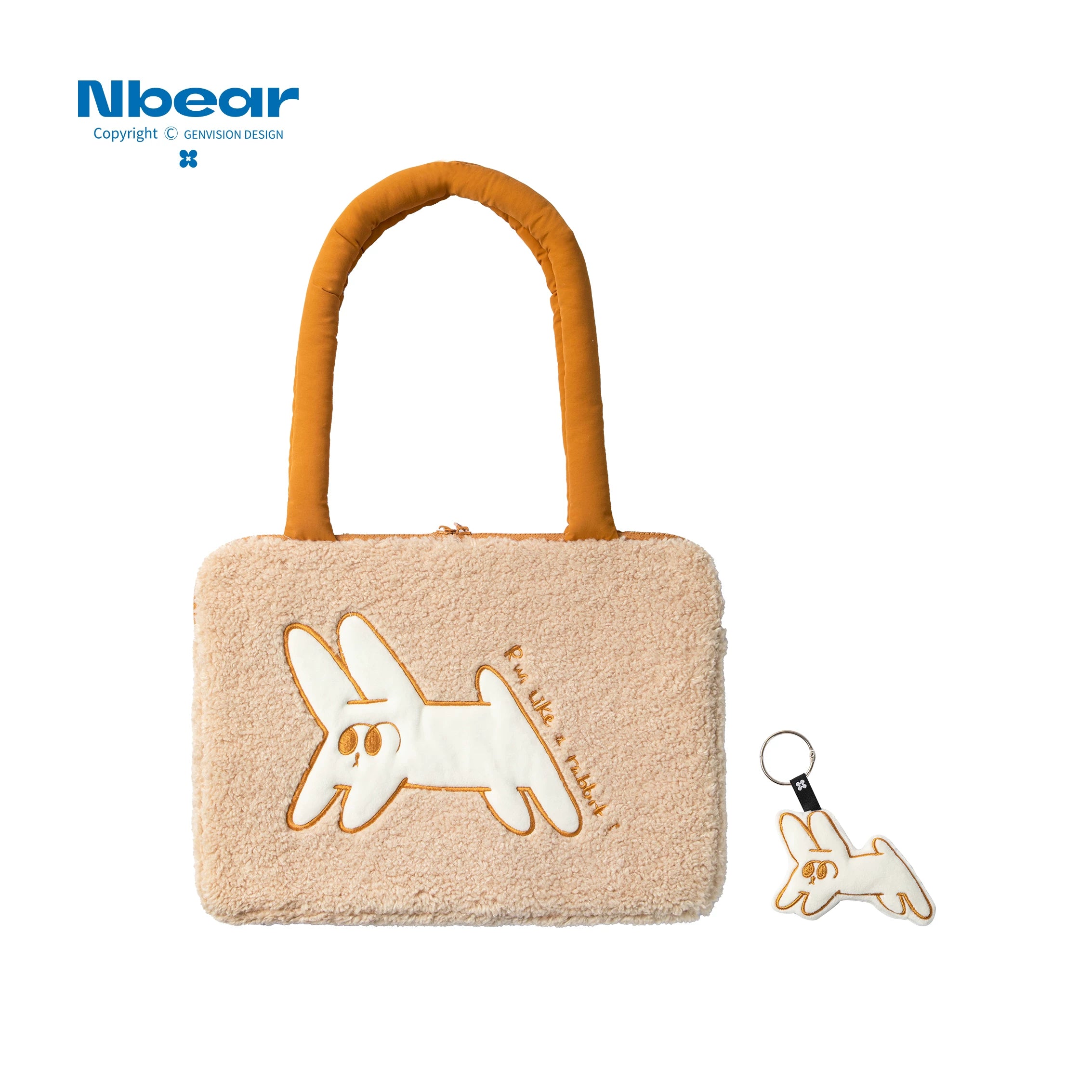 Nbear 咻咻Rabbit portativ noutbuk çantası 13/14 düymlük MacBook Apple ipad Lenovo Huawei mate planşet saxlama çantası orijinal Koreya və Yapon sevimli təmtəraqlı tikmə
