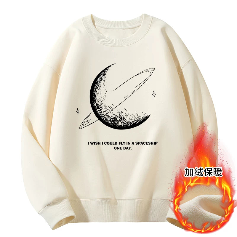 GLM Kişi və Qadınlar üçün Yun Astarlı Dəyirmi Yaxalı Sviter, Payız/Qış İstiliyi, Ağır Çəkili Stil, Amerika Boş Forması, Dəbli Brend Əsas Qat, Kişi Geyimləri