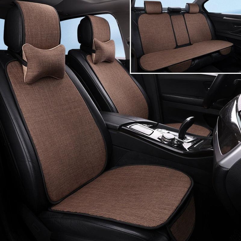 Avtomobil Yastığı Bütün İl Boyu Neytral Kətan Kiçik Bel Yay Nəfəs ala bilən Pambıq Kətan Sürüşməyən Sərin Yastıq Minimalist Oturacaq Örtüsü Oturacaq Yastığı