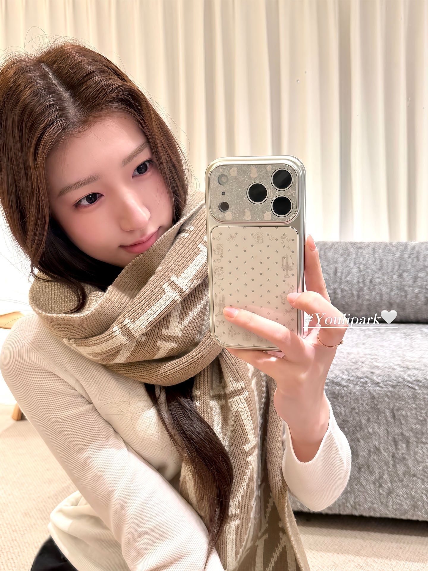 Yuri Park ins Koreya qış parıldayan ulduz xətləri qar adamı maral 17 17pro Apple 17ProMax mobil telefon qutusu iPhone16 hər şey daxil 14 yeni 16Promax qoruyucu örtük