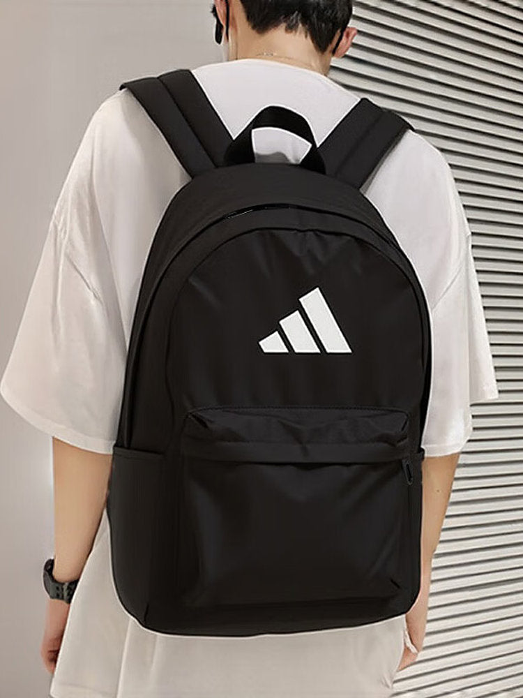 Black Adidas backpack for men and women, new model for the back-to-school season, large capacity, practical sports bag.