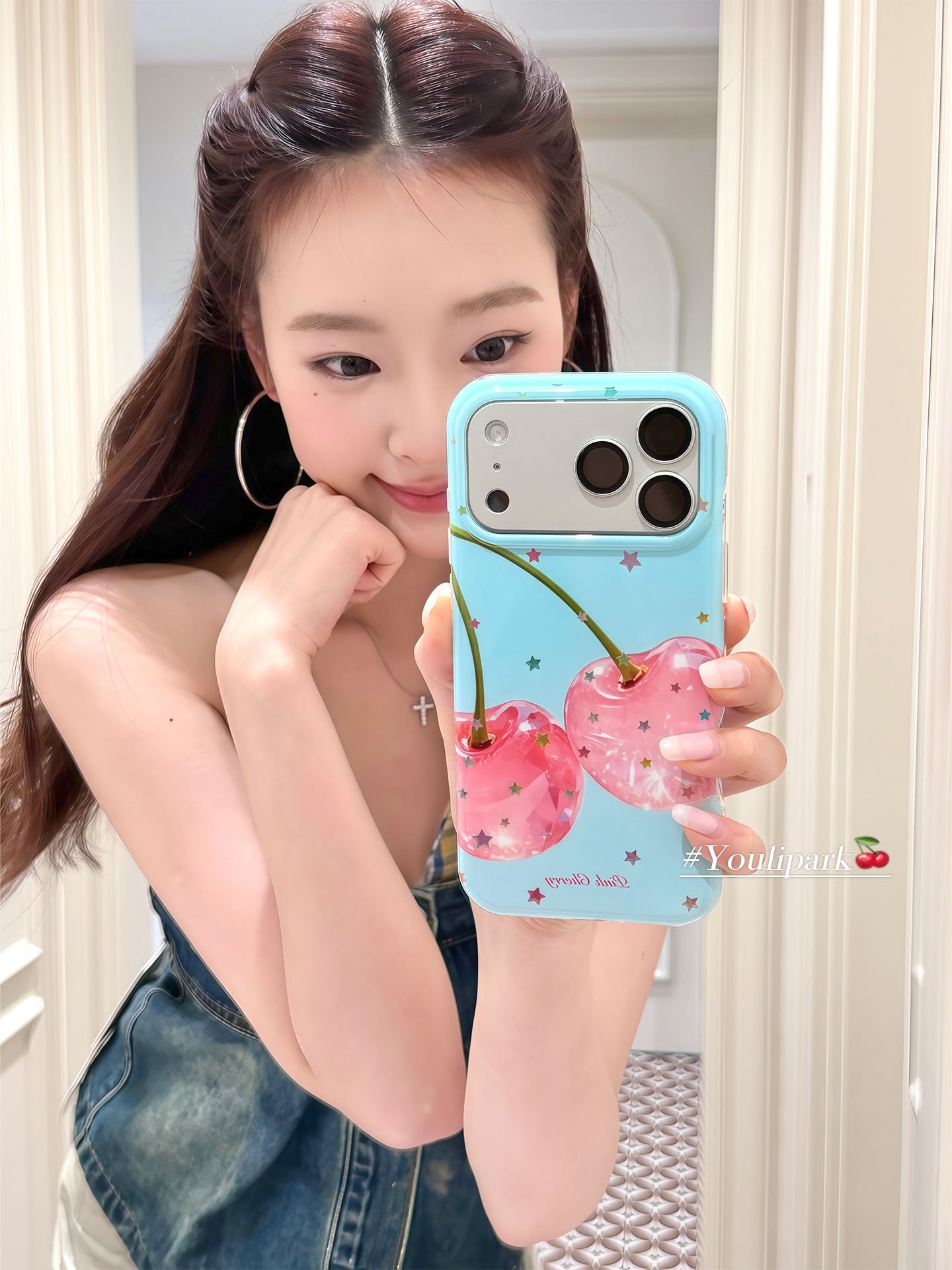 Yuri Park ins yay qız dopamin rəngli ulduz albalı 17 17pro Apple 17ProMax mobil telefon üçün uyğundur iPhone16 hər şey daxil 14 yeni 16Promax qoruyucu qutu 13